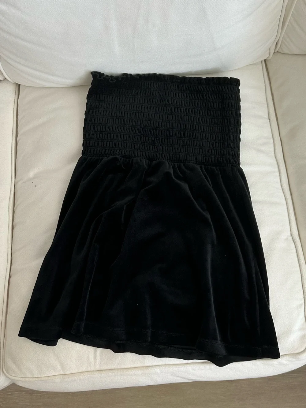 Juicy Couture Vintage Smocked Strapless Mini Dress